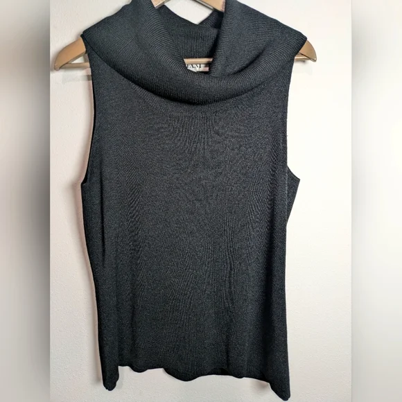 Alfani 100% Silk Black Cowl Neck Blouse Sleeveless Tank Top XL Women's - Picture 1 of 5